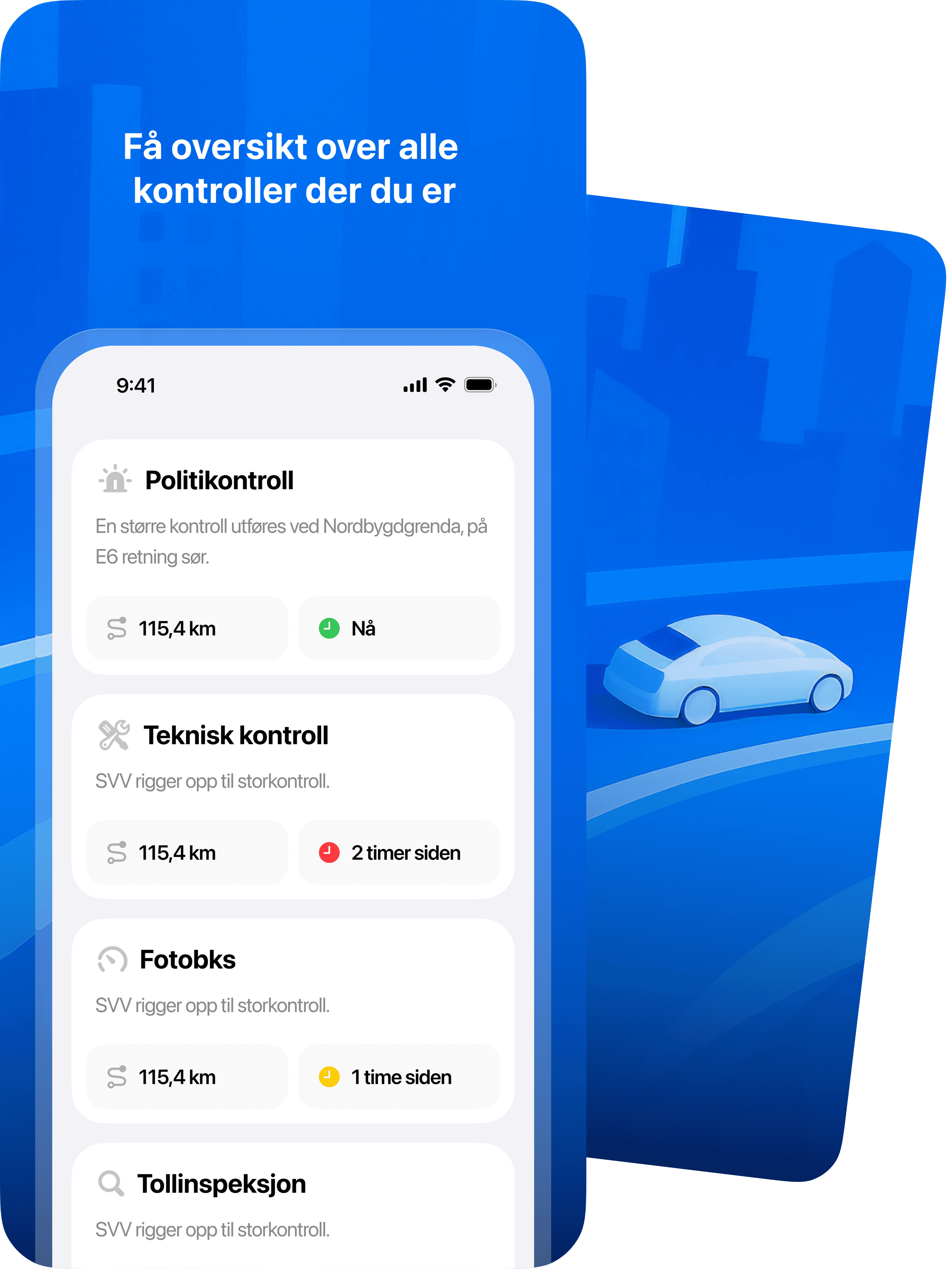Få oversikt over alle kontroller der du er - Politikontroller app